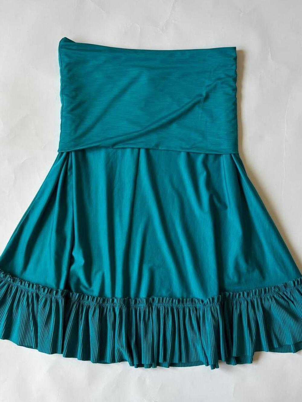 BETSEY JOHNSON SWIM TEAL RUFFLE SKIRT/DRESS